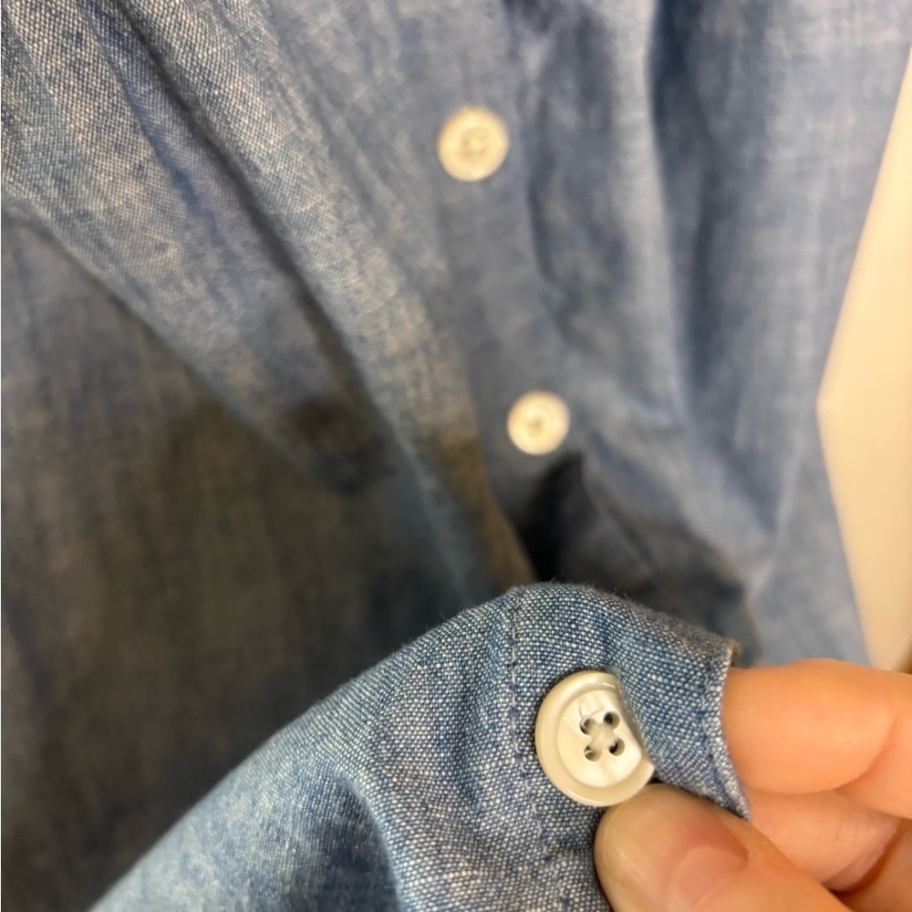 J. Crew Chambray Blue Button Front Sweetheart Dre… - image 6